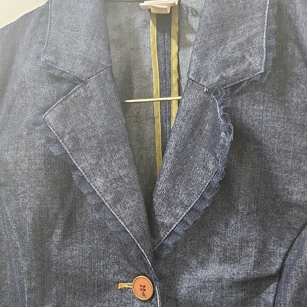 Dark Blue Blazer with Structured Tailoring and Notched Lapel - Picture 6 of 13